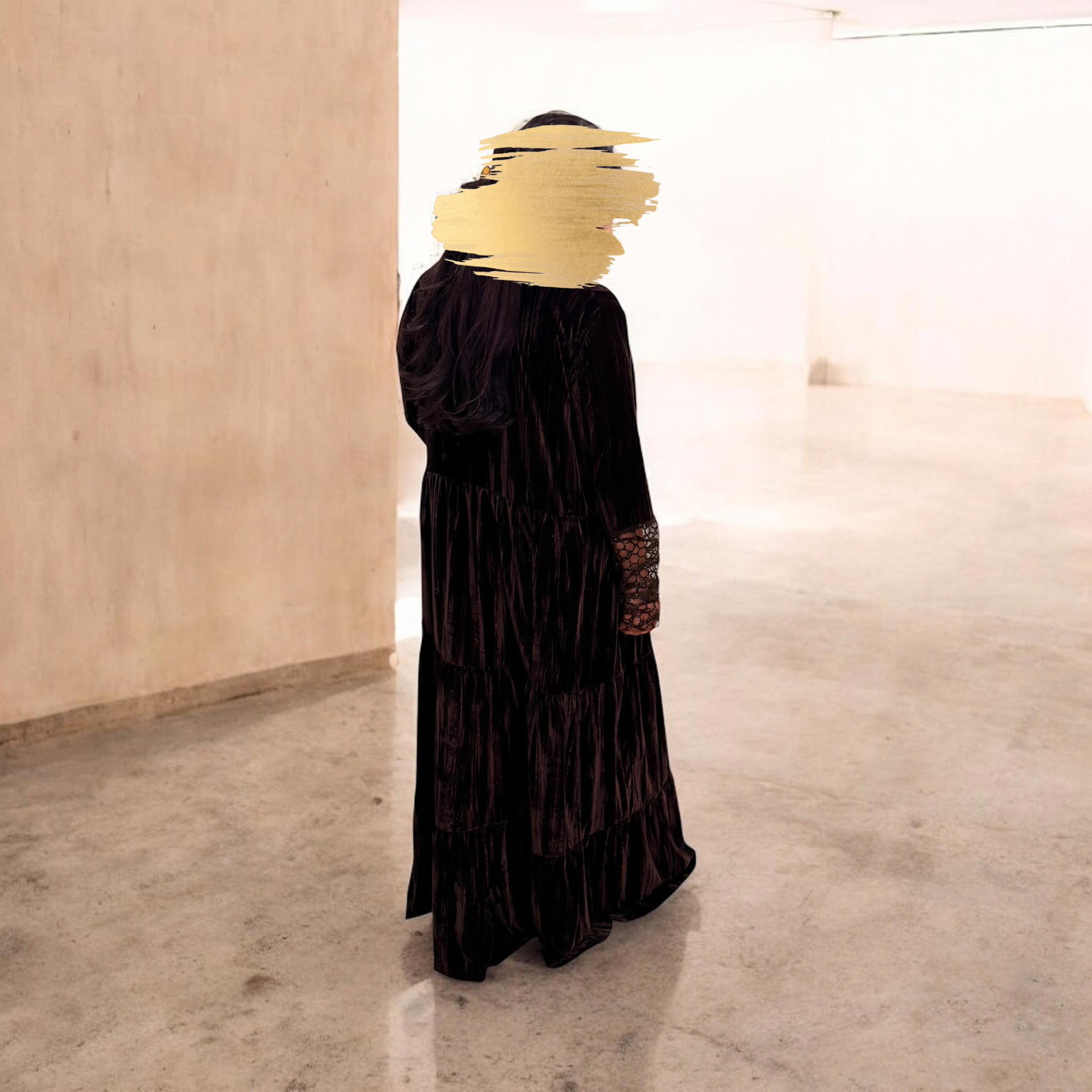 دراعة شاهه  مع كسرات - بني محروق